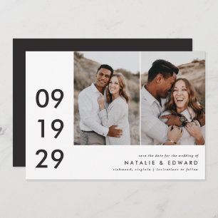 Save The Date Mariage moderne multi photo typographie graphique