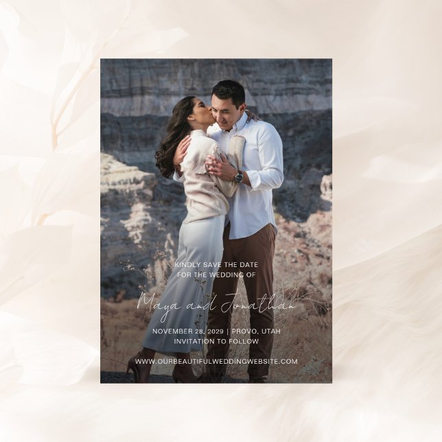Save The Date Mariage Moderne Photo Élégant (Créateur téléchargé)