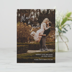 Save The Date Mariage Moderne Photo Élégant