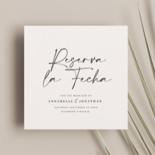 Save The Date Mariage moderne Reserva la Fecha crème noir
