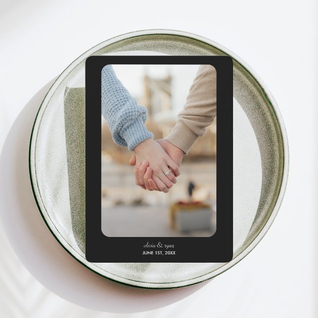 Save The Date Mariage moderne | RÉSERVEZ LA DATE | Blanc sur noi (Créateur téléchargé)