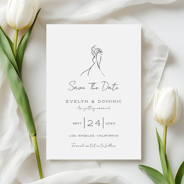 Save The Date Mariage Moderne Romantique de la Mariée et du Mari (Créateur téléchargé)