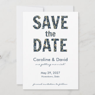 Save The Date Mariage Moderne Simple Art Nouveau Floral