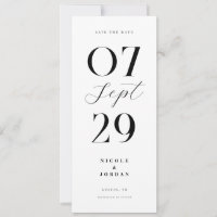 Mariage Moderne Simple Chic Noir et Blanc