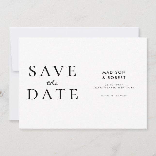 Save The Date Mariage moderne simple Enregistrer la date (Devant)