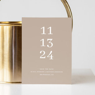 Save The Date Mariage moderne simple pastel clair taupe minimali