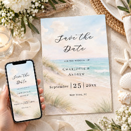 Save The Date Mariage moderne sur la côte plage