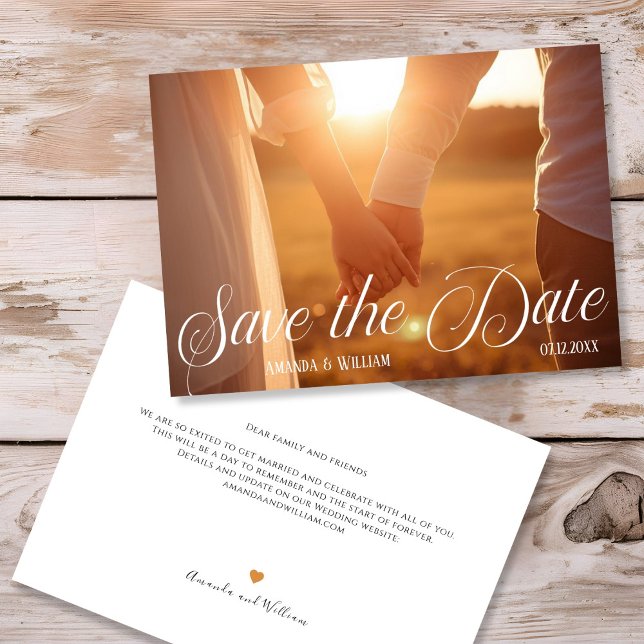 Save The Date Mariage Moderne Texte et Photo (Modern Text and Photo Wedding Save The Date)
