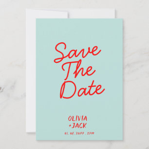 Save The Date Mariage Moderne Unique Coloré Lumineux Rétro