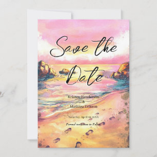Save The Date Mariage moderne Whimsical Beach
