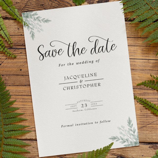 Save The Date Mariage Monogram Eucalyptus Enregistrer La Date (Créateur téléchargé)