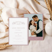 Mariage monogramme de la crête botanique Mauve & T