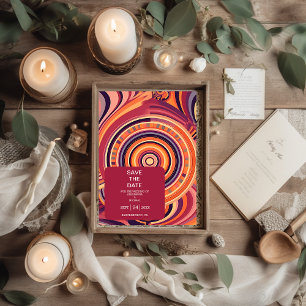 Save The Date Mariage motif Super rétro les années 70