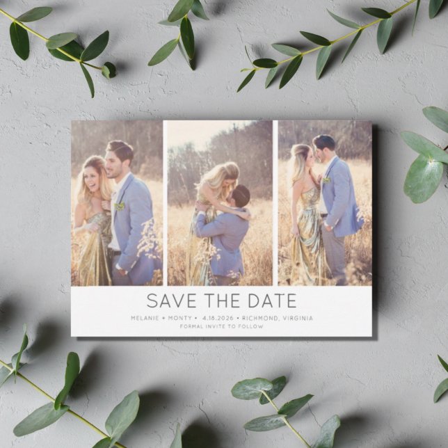 Save The Date Mariage multi-photo moderne simple et élégant (Créateur téléchargé)
