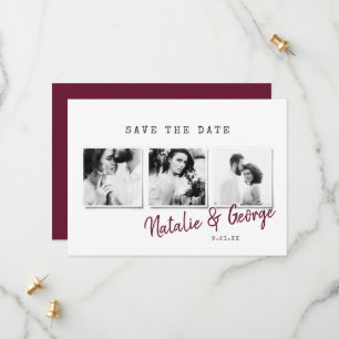 Save The Date Mariage multiphoto moderne minimaliste élégant