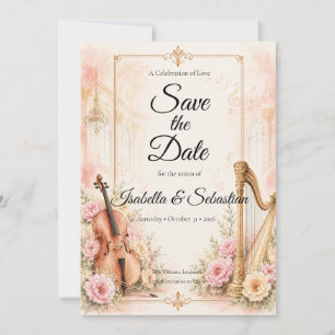 Save The Date Mariage Musical Élégant