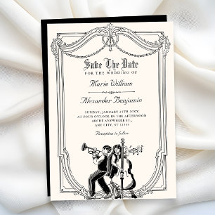 Save The Date Mariage musical vintage