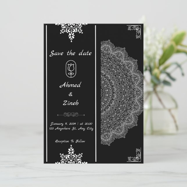 Save The Date Mariage musulman Enregistrer la date (Debout devant)