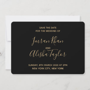 Save The Date Mariage Musulman Faire part Or Tigre Arabe