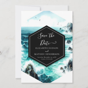 Save The Date Mariage nautique Cliff Ocean