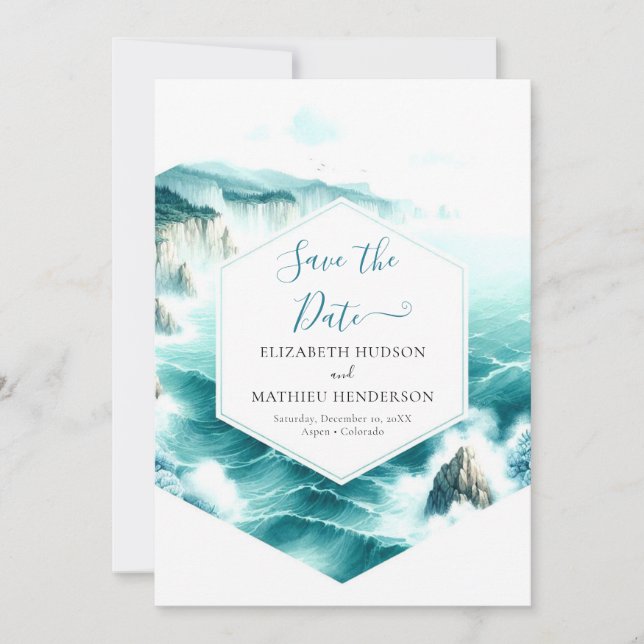 Save The Date Mariage nautique de nature modifiable (Devant)