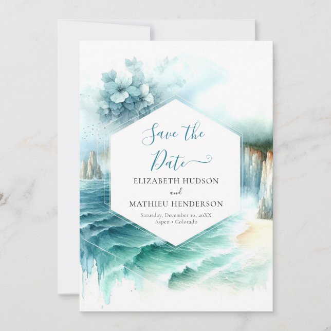 Save The Date Mariage nautique minimaliste (Devant)