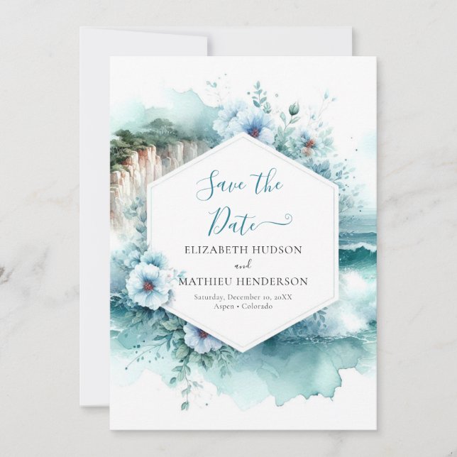 Save The Date Mariage nautique moderne Cliff (Devant)
