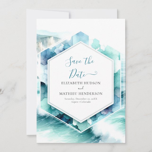 Save The Date Mariage nautique moderne imprimable (Devant)