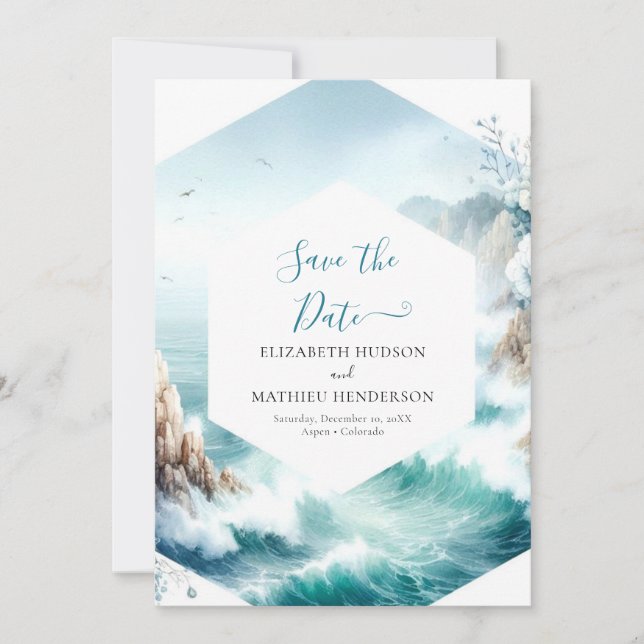 Save The Date Mariage Nautique Personnalisé (Devant)