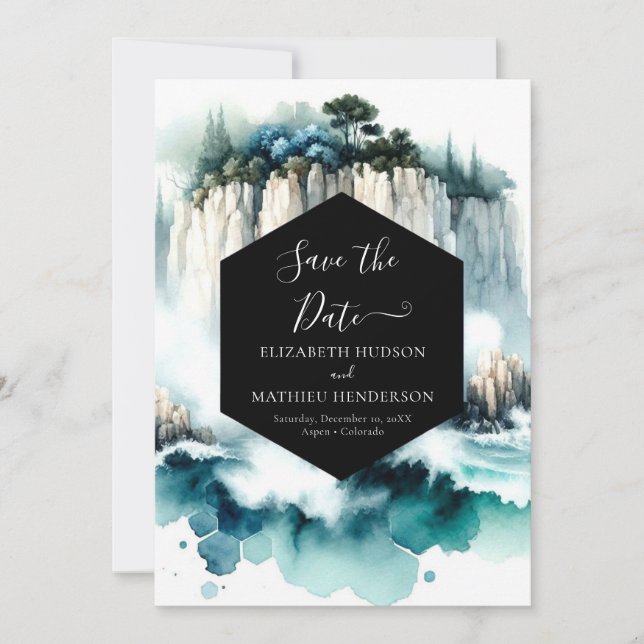 Save The Date Mariage Nautique romantique modifiable (Devant)