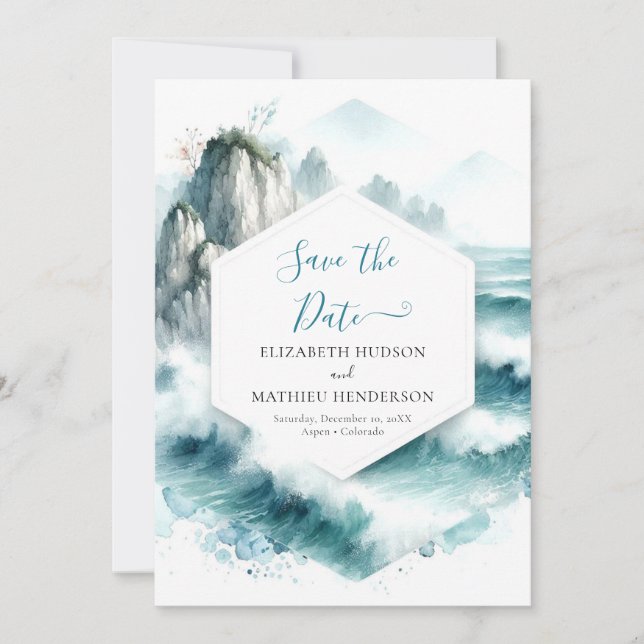 Save The Date Mariage nautique romantique Whimsical (Devant)