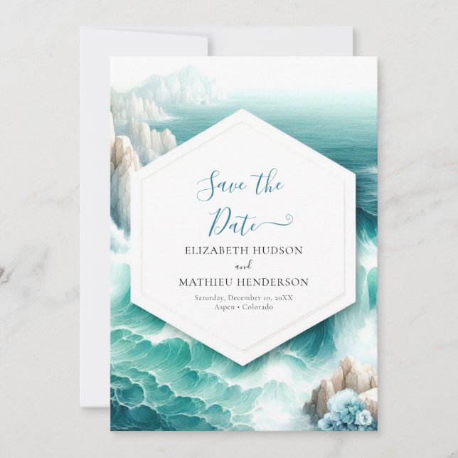 Save The Date Mariage nautique Whimsical (Devant)