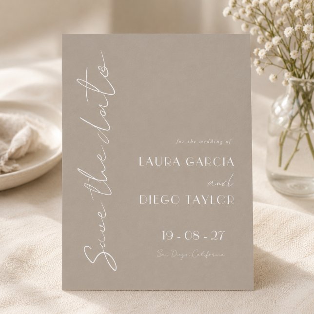 Save The Date Mariage Neutre Moderne (Créateur téléchargé)