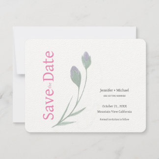 Save The Date Mariage Noces Calligraphie Floral Noir Blanc
