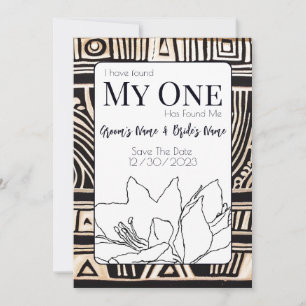 Save The Date Mariage noir