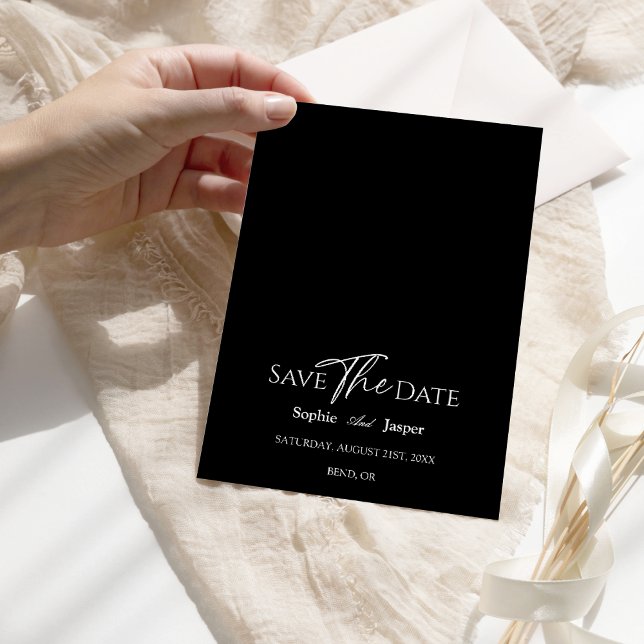 Save The Date Mariage Noir Classique Moderne Enregistrer La Cart (Créateur téléchargé)