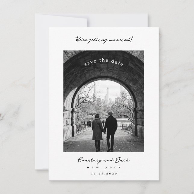 Save The Date Mariage noir enregistrer la date (Devant)