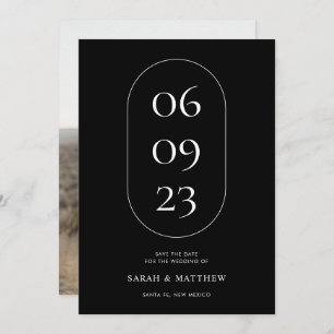 Save The Date Mariage noir et blanc minimaliste unique