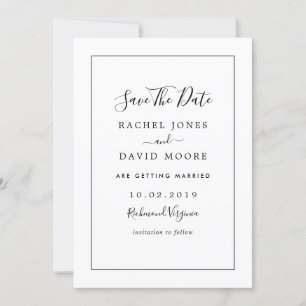 Save The Date Mariage Noir Et Blanc Moderne