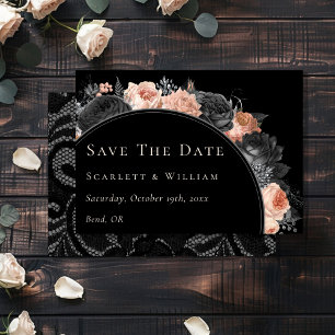 Save The Date Mariage noir Vintage gothique