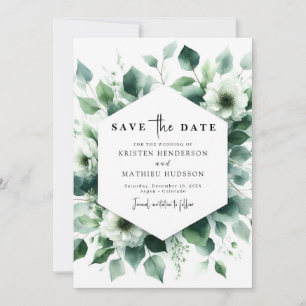 Save The Date Mariage numérique Eucalyptus minimal simple