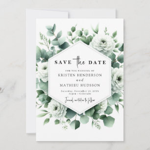 Save The Date Mariage numérique Eucalyptus unique en jeu