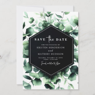 Save The Date Mariage numérique minimal Floral Eucalyptus