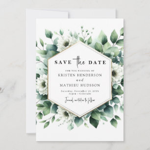 Save The Date Mariage numérique simple Whimsical Eucalyptus