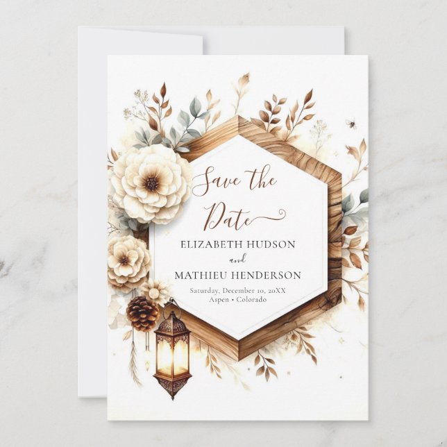 Save The Date Mariage numérique Whimsical Rustique (Devant)