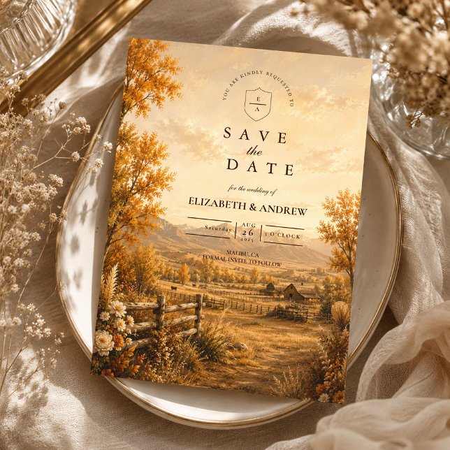 Save The Date Mariage occidental rustique d'automne (Créateur téléchargé)