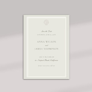 Save The Date Mariage officiel Nautical Seashell Classic Ecru