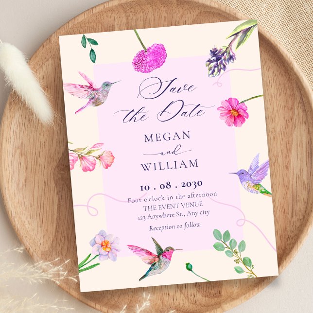 Save The Date Mariage oiseaux floraux (Créateur téléchargé)