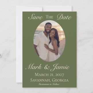 Save The Date Mariage Olive & Beige - Enregistrez la date