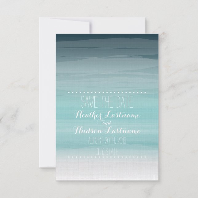 Save The Date Mariage Ombré turquoise Enregistrer La Date (Devant)